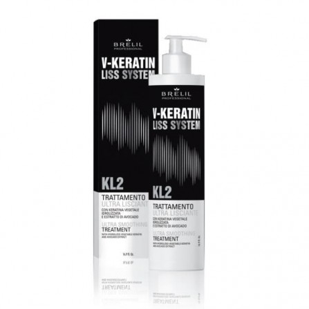 Изглаждаща терапия за коса Brelil V-Keratin Liss System KL2 Ultra Smoothing Treatment 500ml,